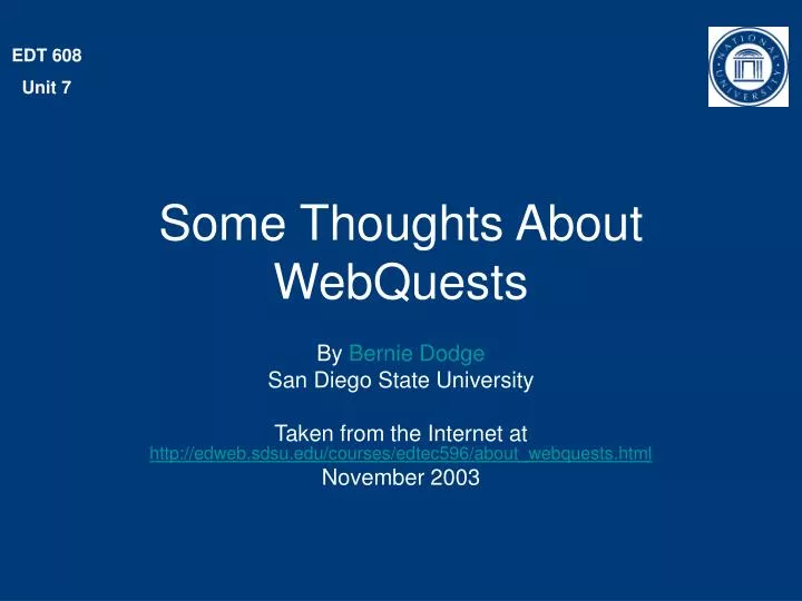 some thoughts about webquests