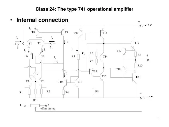 class 24 the type 741 operational amplifier