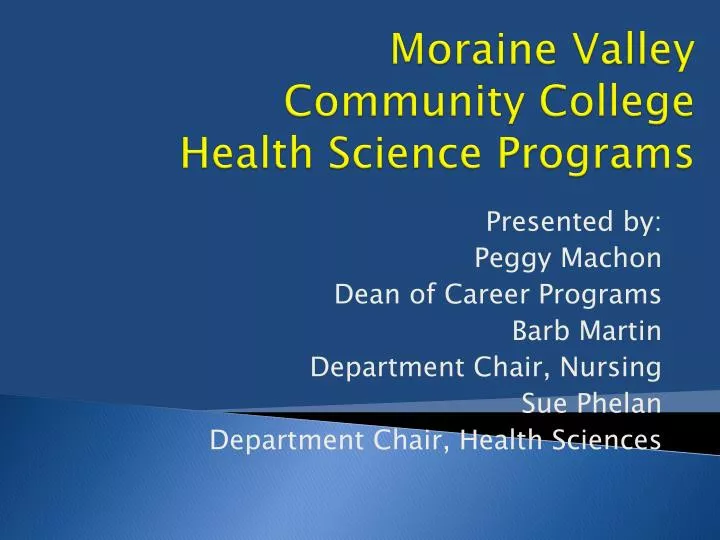 moraine valley community college health science programs