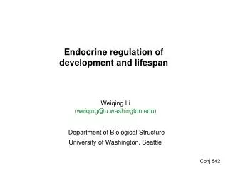 Endocrine regulation of development and lifespan