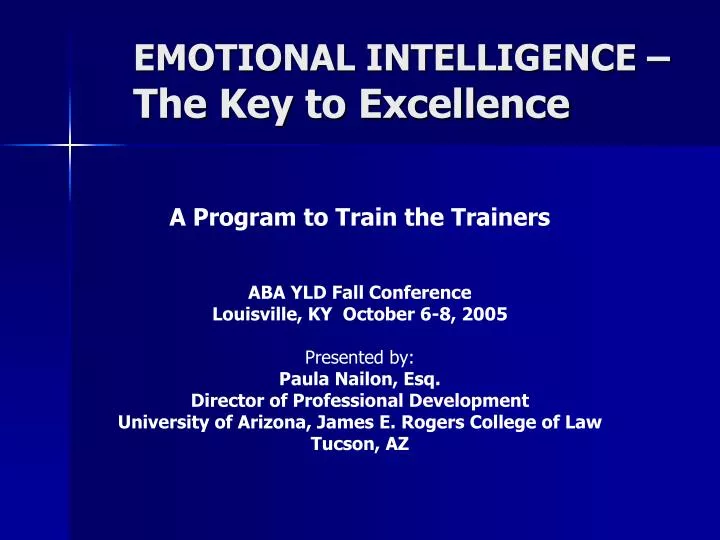 emotional intelligence the key to excellence