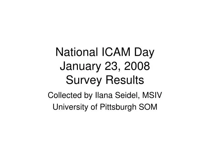 national icam day january 23 2008 survey results