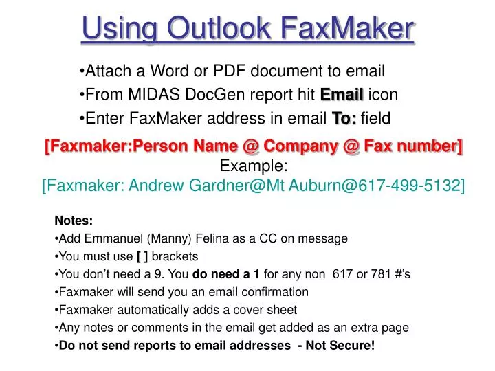 using outlook faxmaker