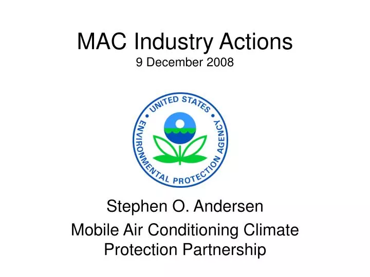 mac industry actions 9 december 2008