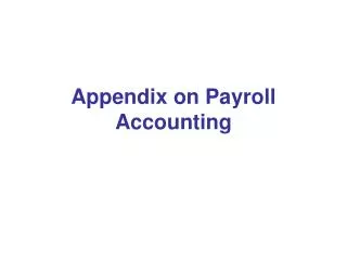 appendix on payroll accounting