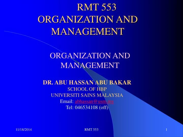 rmt 553 organization and management