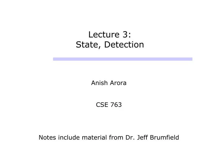 lecture 3 state detection