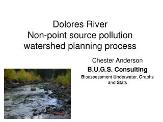 Dolores River Non-point source pollution watershed planning process