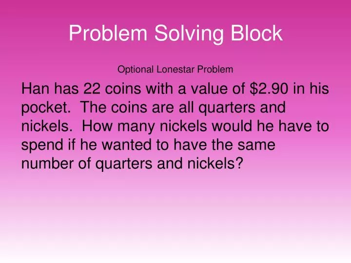 problem solving block