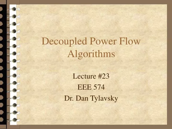 decoupled power flow algorithms