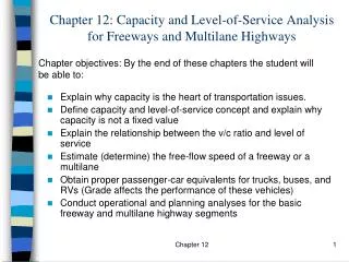 Chapter 12: Capacity and Level-of-Service Analysis for Freeways and Multilane Highways