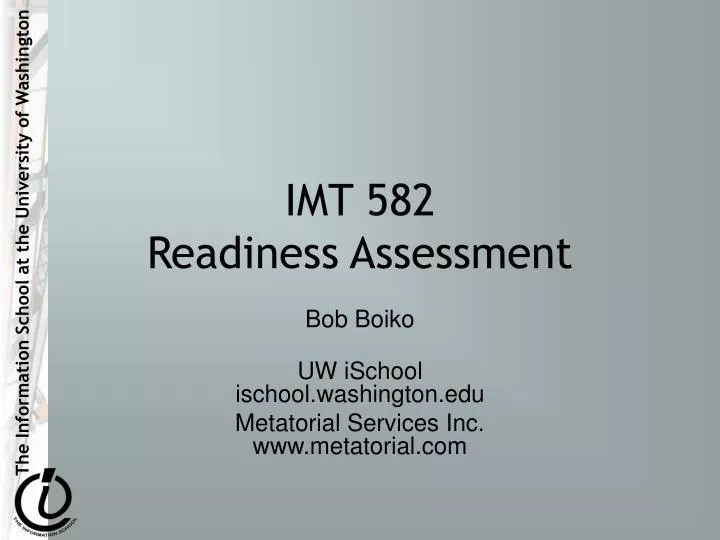 imt 582 readiness assessment