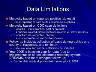 Data Limitations