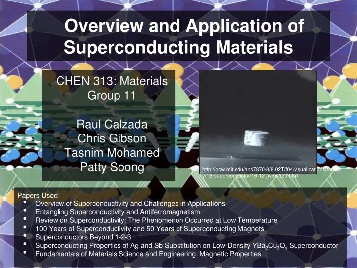 overview and application of superconducting materials
