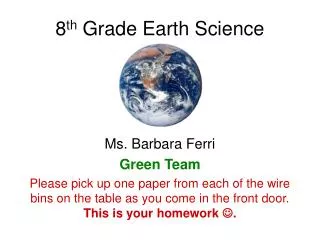 8 th Grade Earth Science