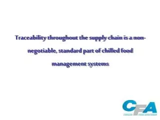 Ensuring Traceability Right Through the Chilled Food Supply Chain