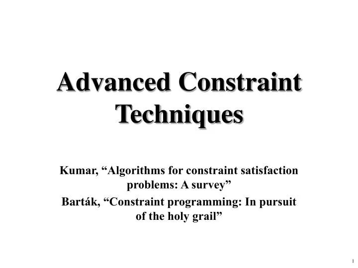 advanced constraint techniques