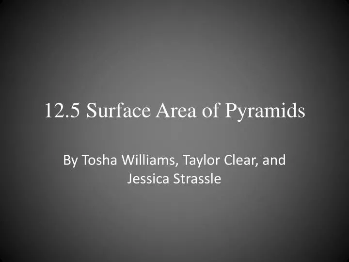 12 5 surface area of pyramids