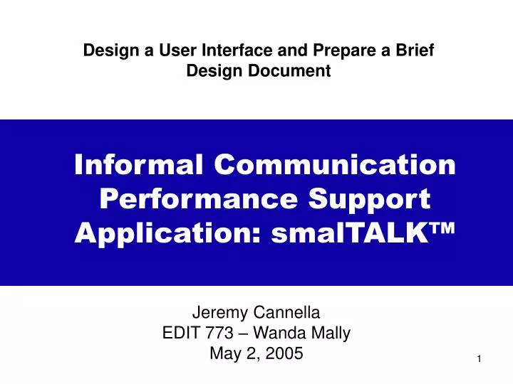 design a user interface and prepare a brief design document