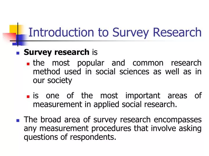 method for research survey