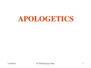 APOLOGETICS