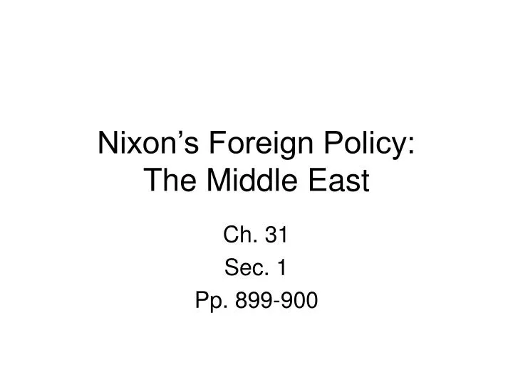 nixon s foreign policy the middle east