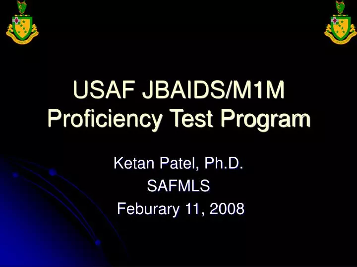 usaf jbaids m1m proficiency test program