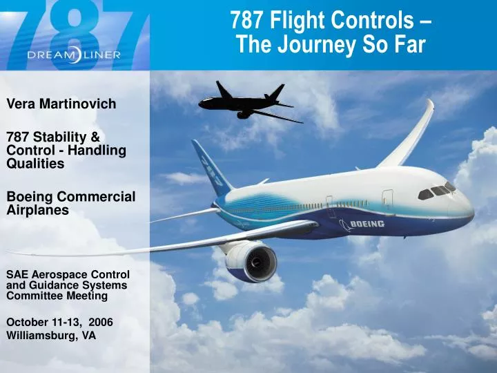 787 flight controls the journey so far