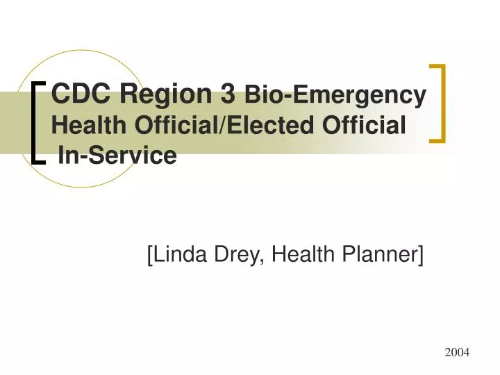 cdc region 3 bio emergency health official elected official in service