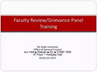 Faculty Review/Grievance Panel Training