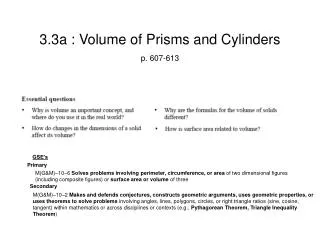 3.3a : Volume of Prisms and Cylinders