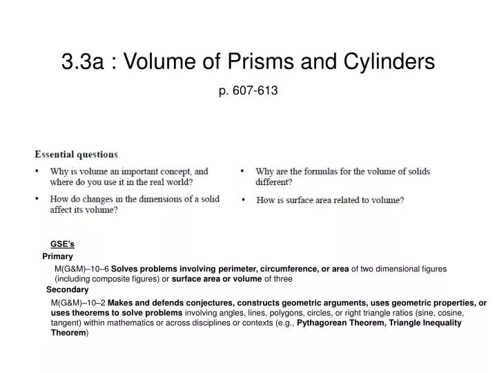 3 3a volume of prisms and cylinders