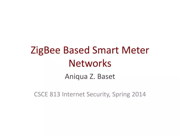 zigbee based smart meter networks