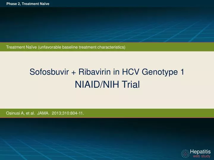 sofosbuvir ribavirin in hcv genotype 1 niaid nih trial