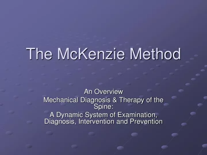 the mckenzie method