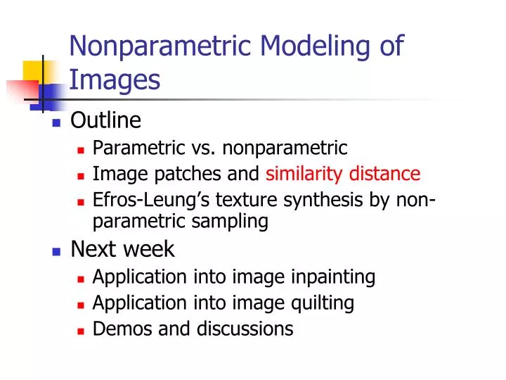 nonparametric modeling of images
