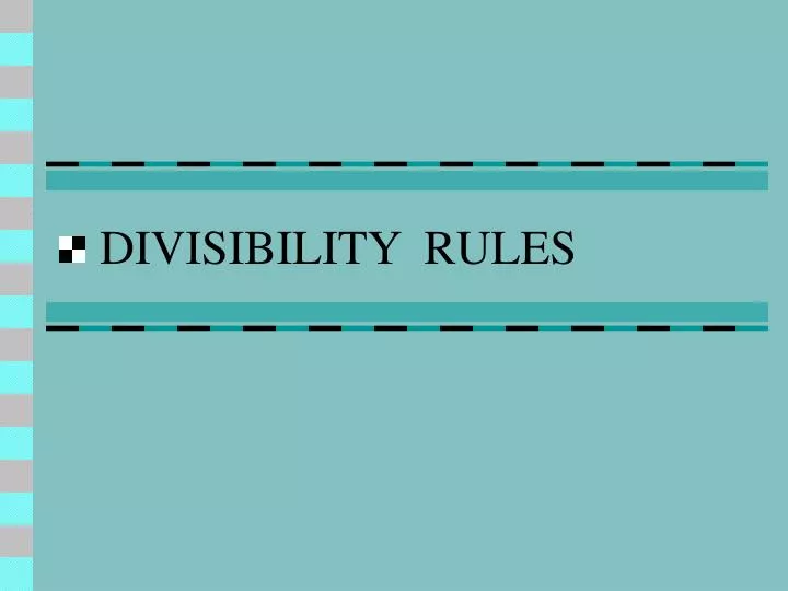 divisibility rules