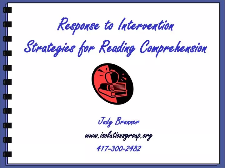 response to intervention strategies for reading comprehension