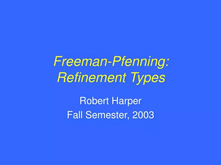 freeman pfenning refinement types