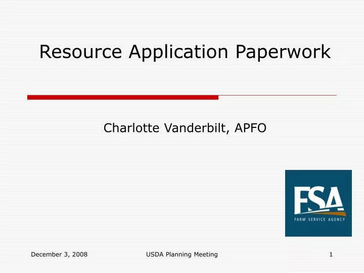 resource application paperwork