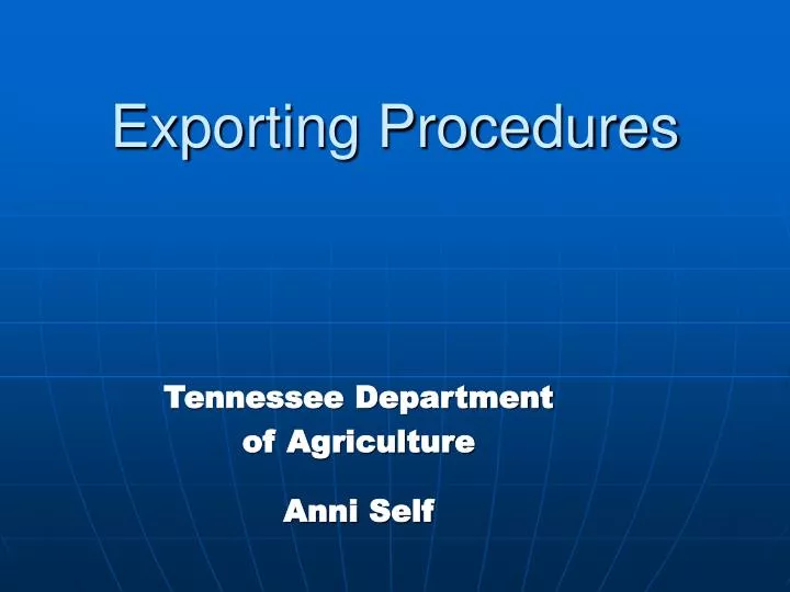 exporting procedures
