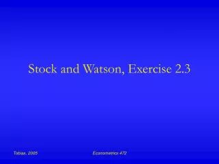 Stock and Watson, Exercise 2.3