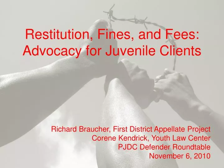 restitution fines and fees advocacy for juvenile clients