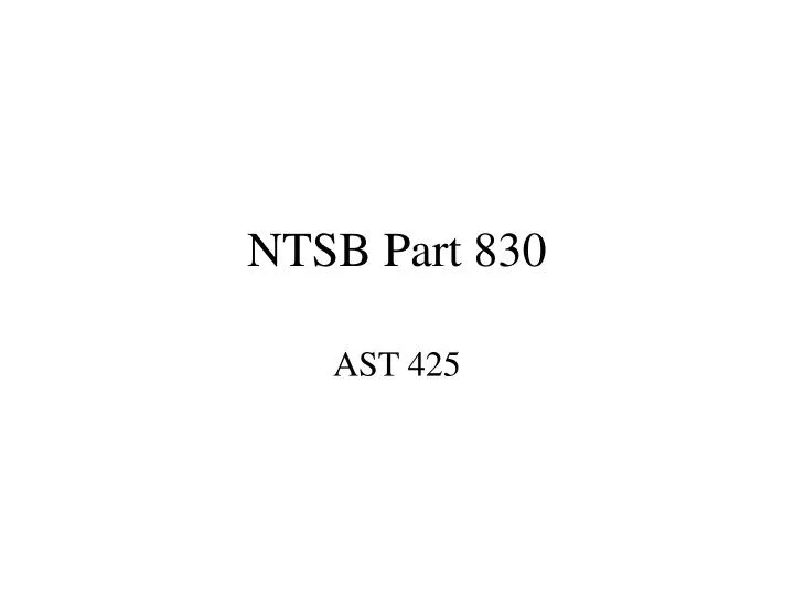ntsb part 830