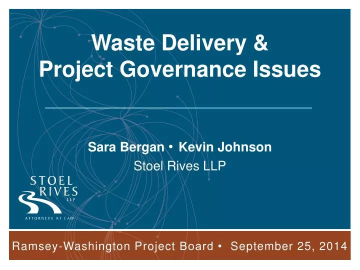waste delivery project governance issues