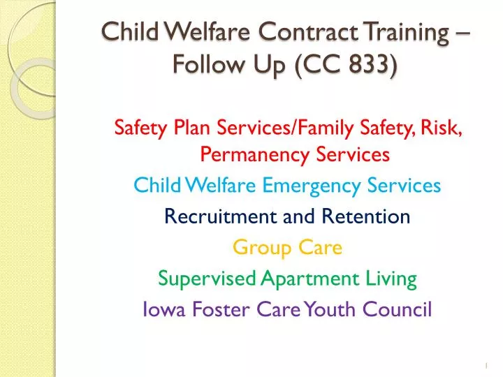 child welfare contract training follow up cc 833