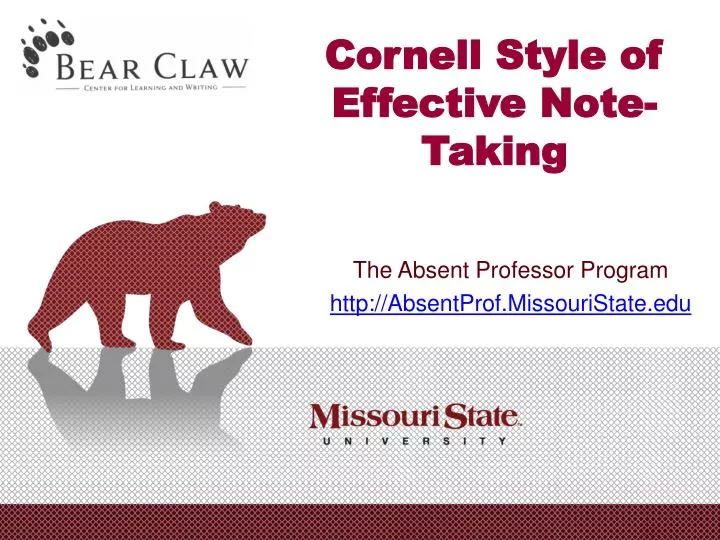 cornell style of effective note taking