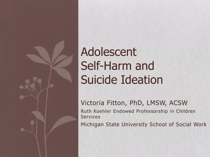 adolescent self harm and suicide ideation
