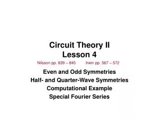 Circuit Theory II Lesson 4