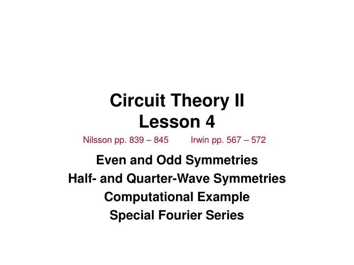 circuit theory ii lesson 4